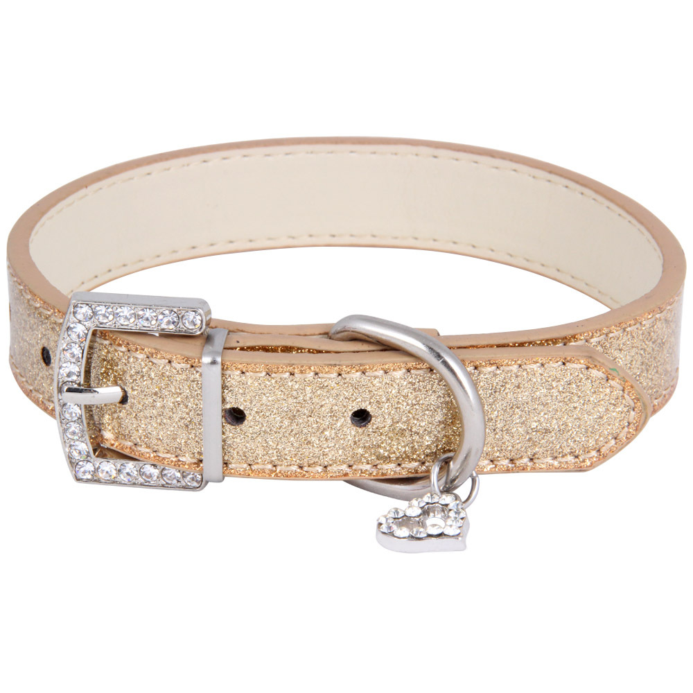halloween New creative rhinestone heart leisure leather small medium large dog collar pet