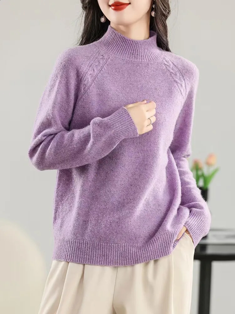 Minimalism and low silhouette 100% cashmere Consenee color dot code series basic age reducing sweet weight loss sweaters 240905