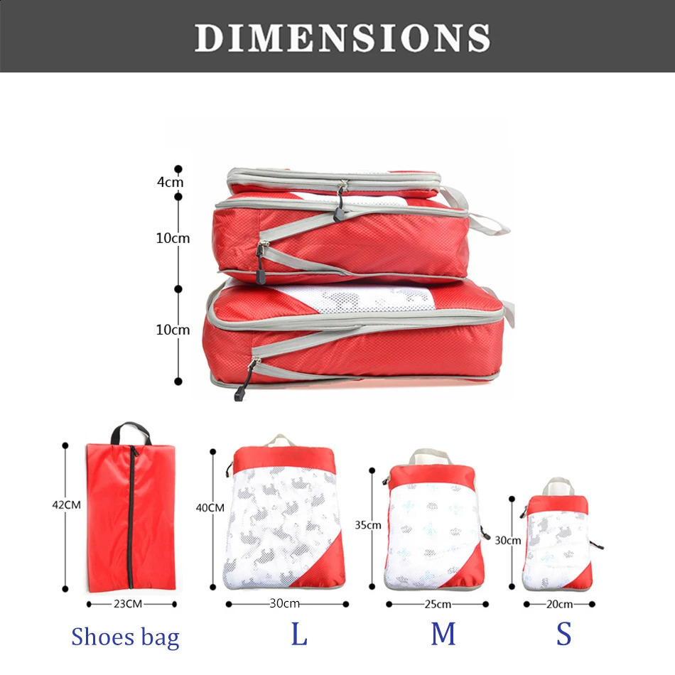 Travel compression packaging cube portable luggage manager storage bag shoe with mesh lightweight folding handbag 240906