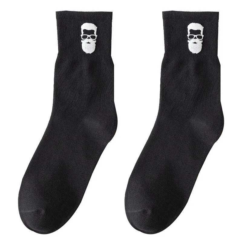 20 Autumn/Winter Solid Color High Waist Mens Socks Cotton Personalized Transformation Funny Mens Socks W240905