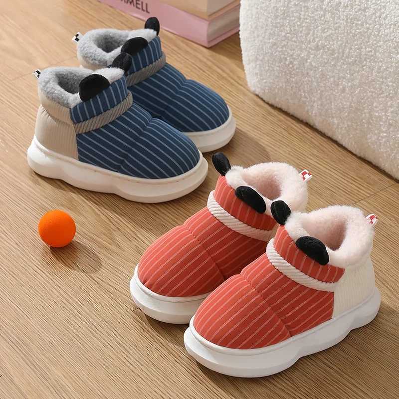 New Fashion Girls Boys Short Boots Solid Color Children Classic Plaid Snow Boots Warm Plush Kids Shoes Unisex Sock Boots M240906