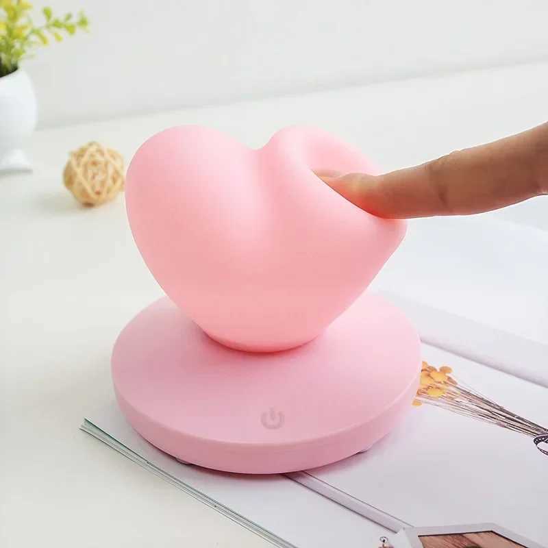 USB Charging Romantic Love Heart LED Night Light Touch Control Desk Light Used for Valentines Day Anniversary Gift Home Decoration W240816