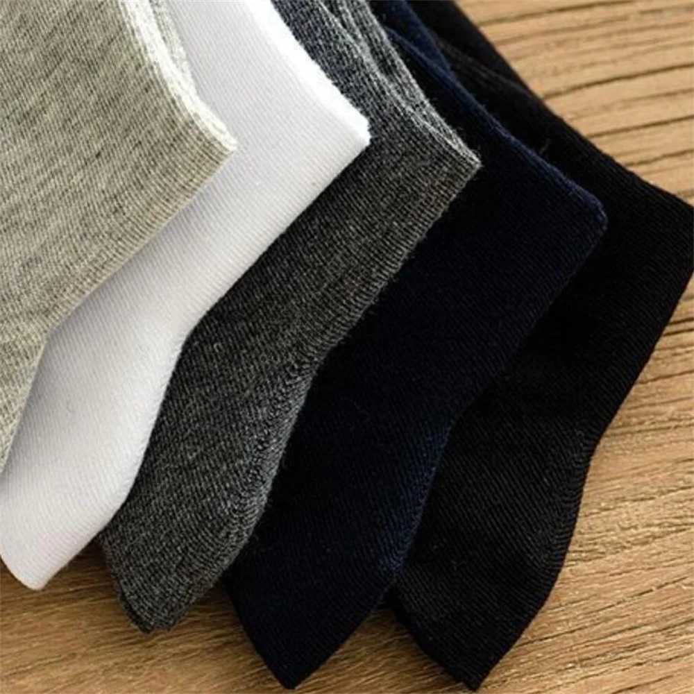 5 pairs/batch of mens business socks long combed cotton autumn warm solid color medium tube mens formal socks size 39-45 W240905
