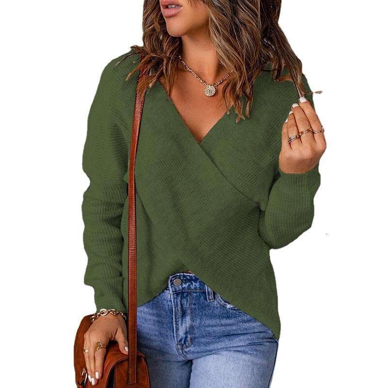 2024 autumn and winter fashion new women's cross knit sweater
