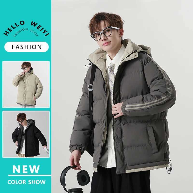 2024 Winter Mens Jacket New Fashion Loose and Versatile Thick Warm Bread Clothing Mountaineering Camping Hoodie Coat M-5XL M240906