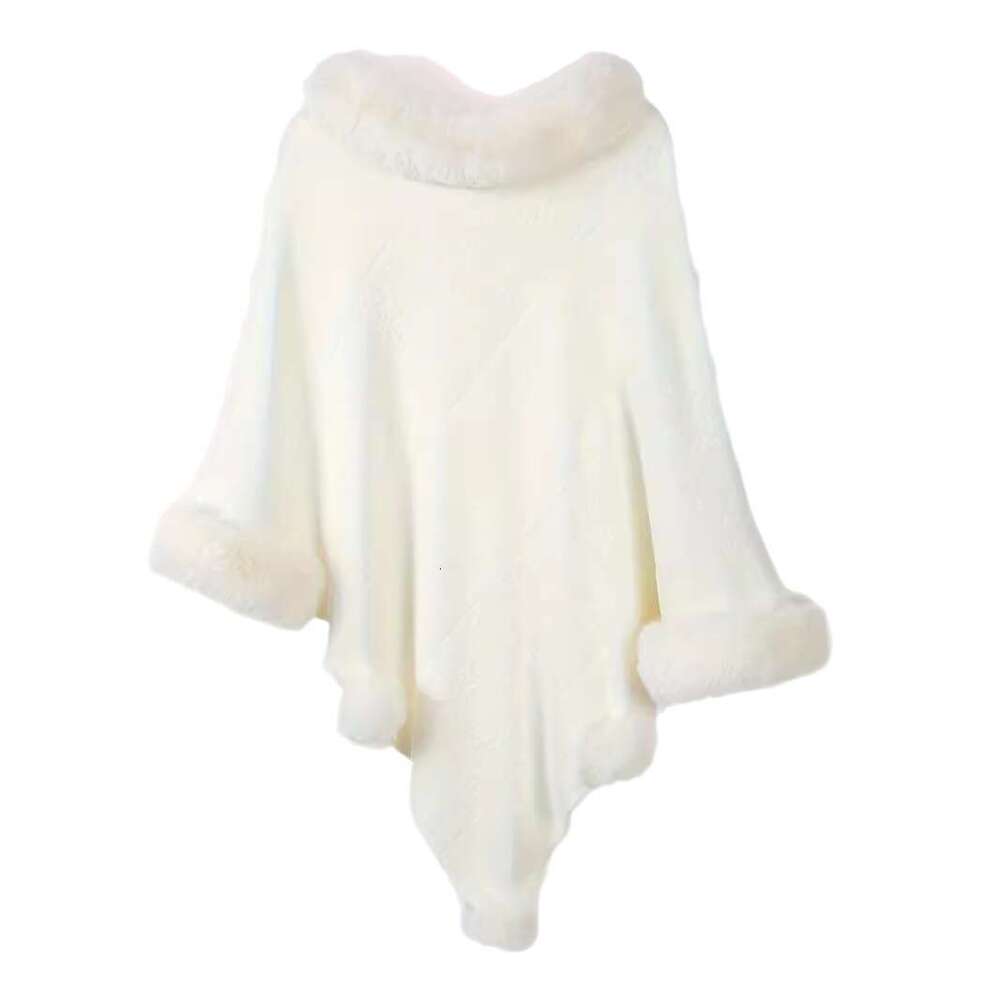 2024 Big Hairy Collar Hoodie Shawl Thickened Warm Premium Laziness Outer Tower Cloak Coat
