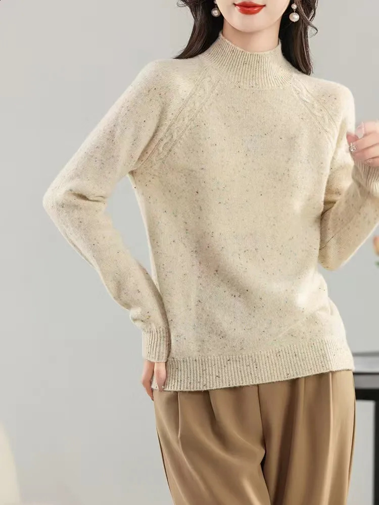 Minimalism and low silhouette 100% cashmere Consenee color dot code series basic age reducing sweet weight loss sweaters 240905