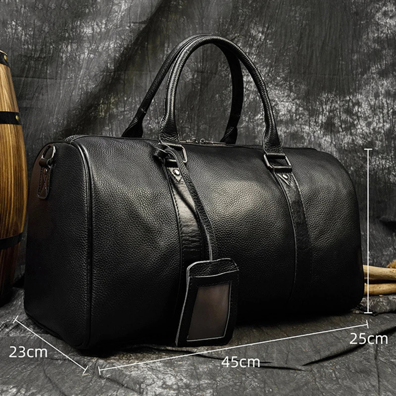 mens travel bag casual leather large capacity shoulder strap with shoes lage outdoor sunshine 240903
