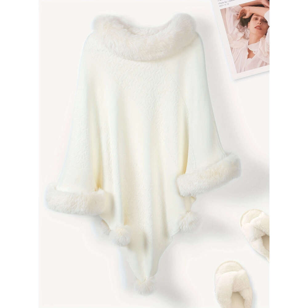 2024 Big Hairy Collar Hoodie Shawl Thickened Warm Premium Laziness Outer Tower Cloak Coat