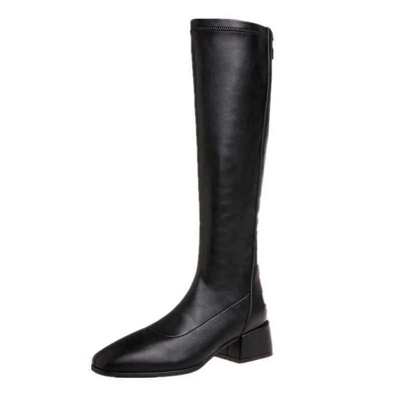 Long Tube Boots For Women Martin Boots Slimmer Winter New Style Fashion Boots Height Slim Boots High Tube Thick Heel Knight Boots 240826