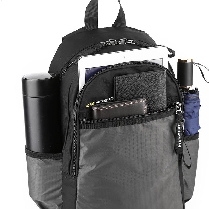 AOTIAN Mens Backpack Light Laptop Knapsack School Bag Large Capacity Boys Travel Shoulder Nylon 240906