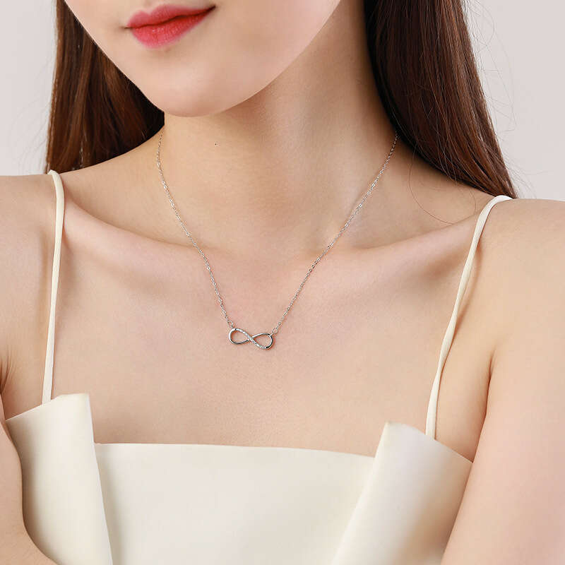 Hot sell diamond necklace designer for women high-end jewelry 8-character Love with Advanced and Minimalist Mobius Infinite Symbol Necklace party gift