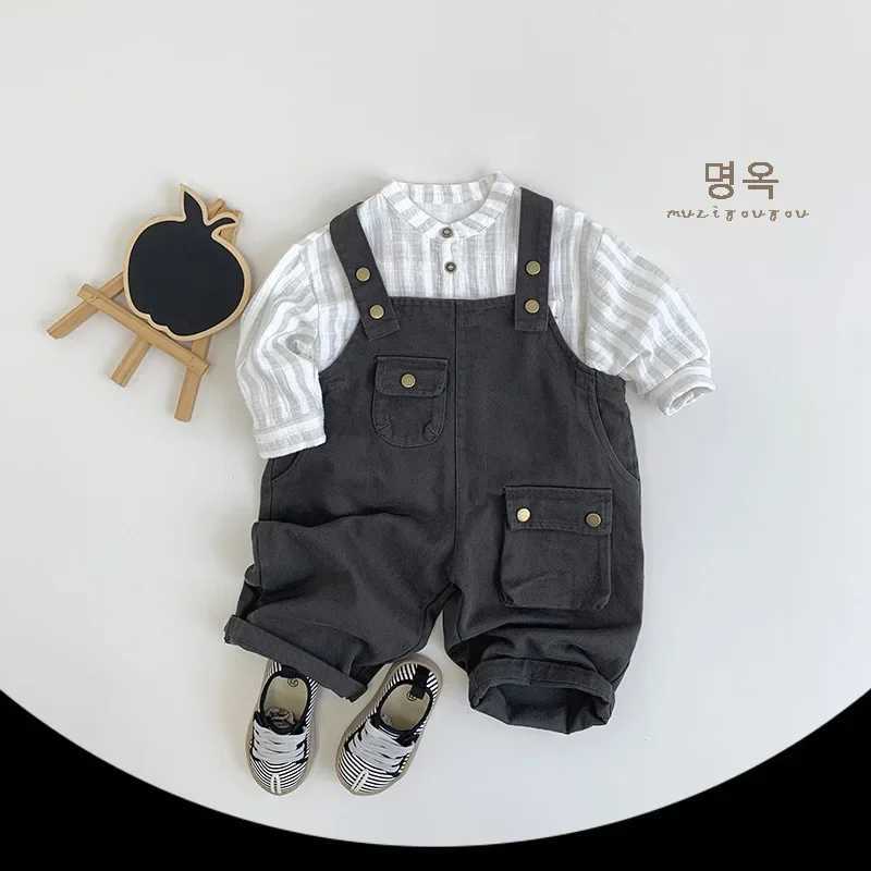 4086 Children Shirt Japanese Style 2024 Autumn New Simple Vertical Boys Shirt Casual 1-7Year Kids Blouse Tops Y240906