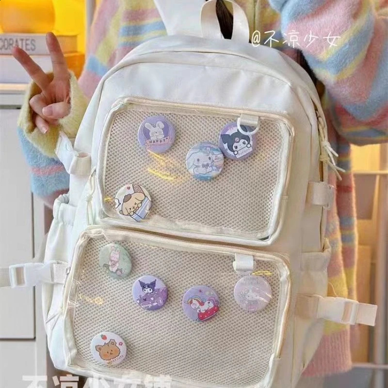 Japanese teenage girl high school bag JK backpack with badge display board Itabag for women Mochilas Mujer Ita 240906