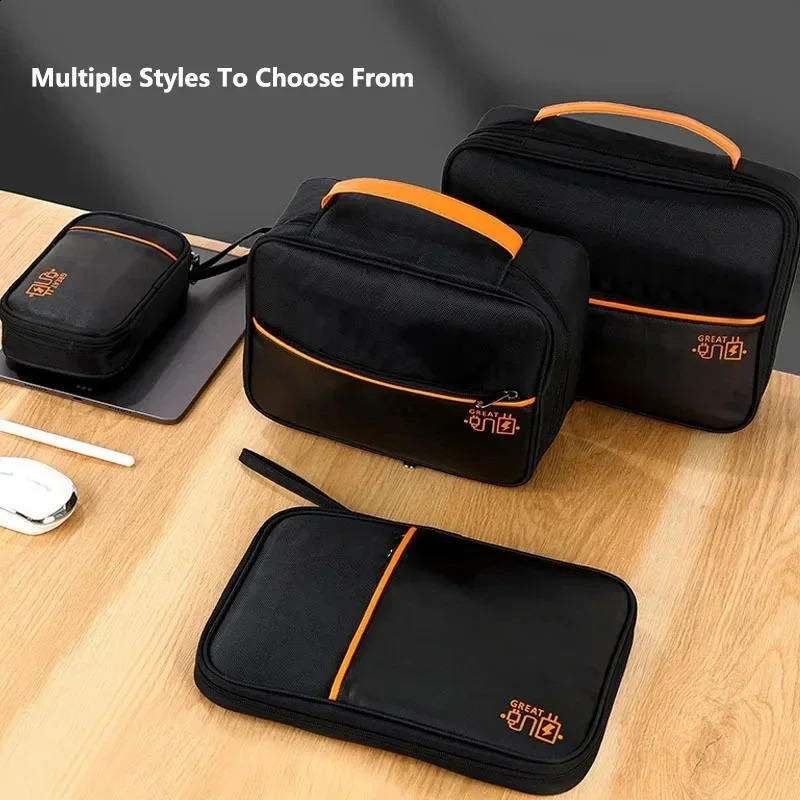 Portable data cable storage bag digital USB charger headphone power bank manager travel case box 240906