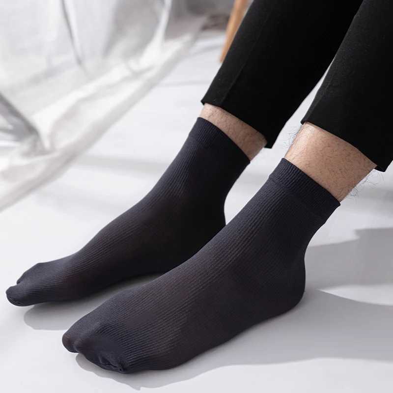 10Pairs Men Socks Bamboo Fiber Middle Tube Socks Summer Spring Thin Breathable Business Men Absorption Deodorant Silk Long Sock Y240906