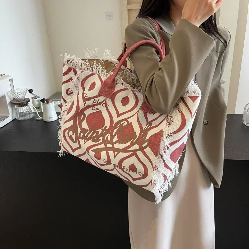 2024 Style Tote Casual Bags for Women Simple Letter Large Capacity Shoulder Bag Einschuldige Aktentasche 240906 f894