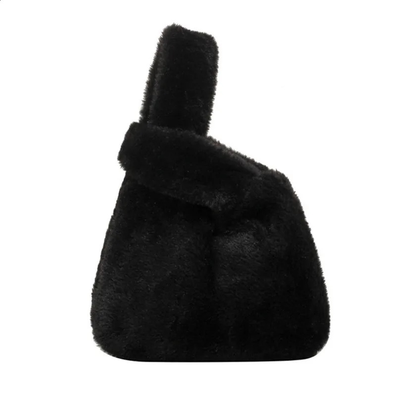 Winter Warm Fur Shoulder Bag Artificial Handbag Butchet Womens Bolsa 240906