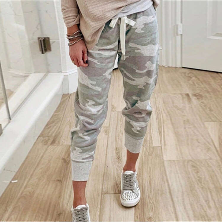 New 2024 Women's Camouflage Printed Casual Drawstring Running Pants