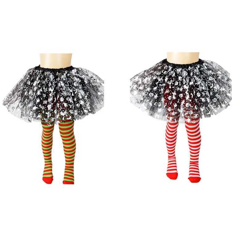 Halloween Cosplay Children Stripe Pantyhose Stockings Baby Boys Girls Christmas Tights Kids Masquerade Party Costumes Y240906