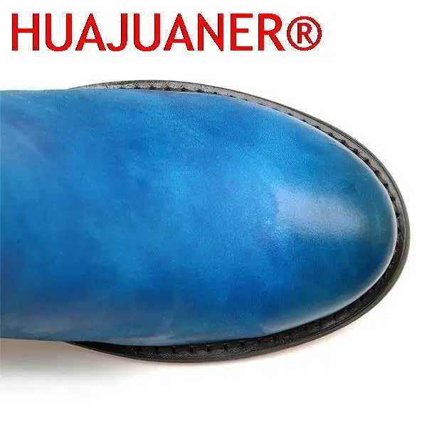 New 2023 Autumn Winter Womens Retro Knitted Splicing Leather Pattern Adjustable Boots Botines Mujer Retro Warm Botas Womens Boots CL240906