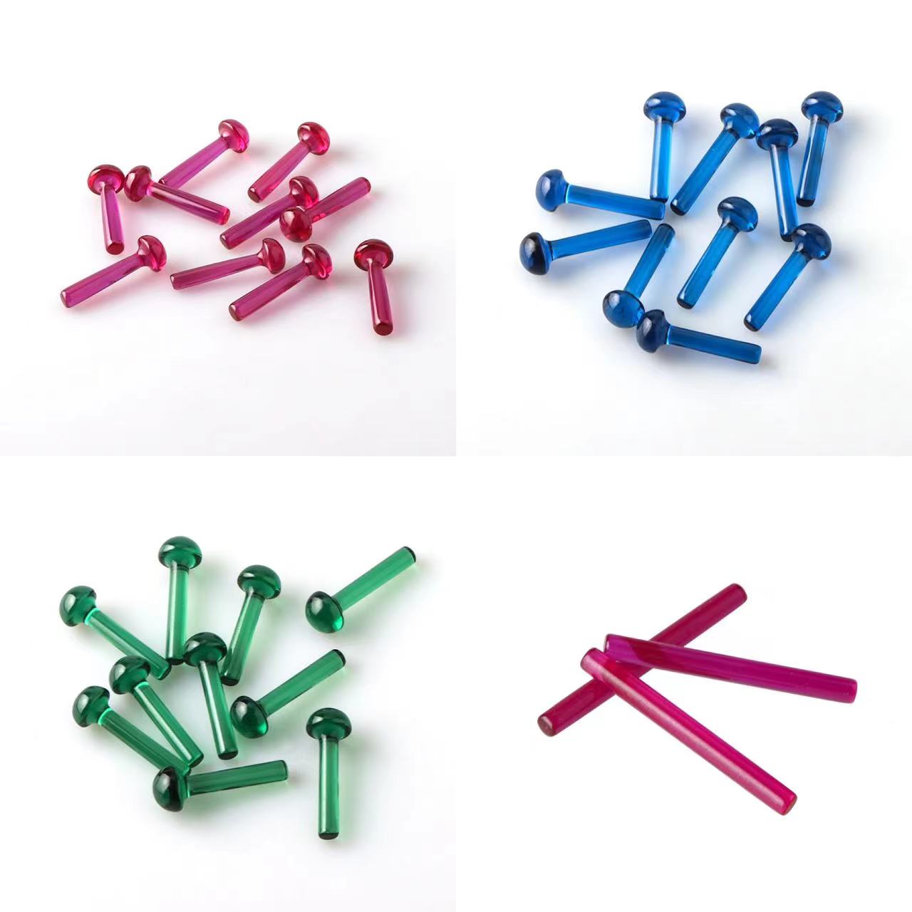 Beracky Ruby Emerald Sapphire Mushroom Pillar 6*18mm Smoking Solid Pill For Terp Slurper Quartz Banger Smoke Blender Nails Glass Water Bong Dab Rigs Pipes