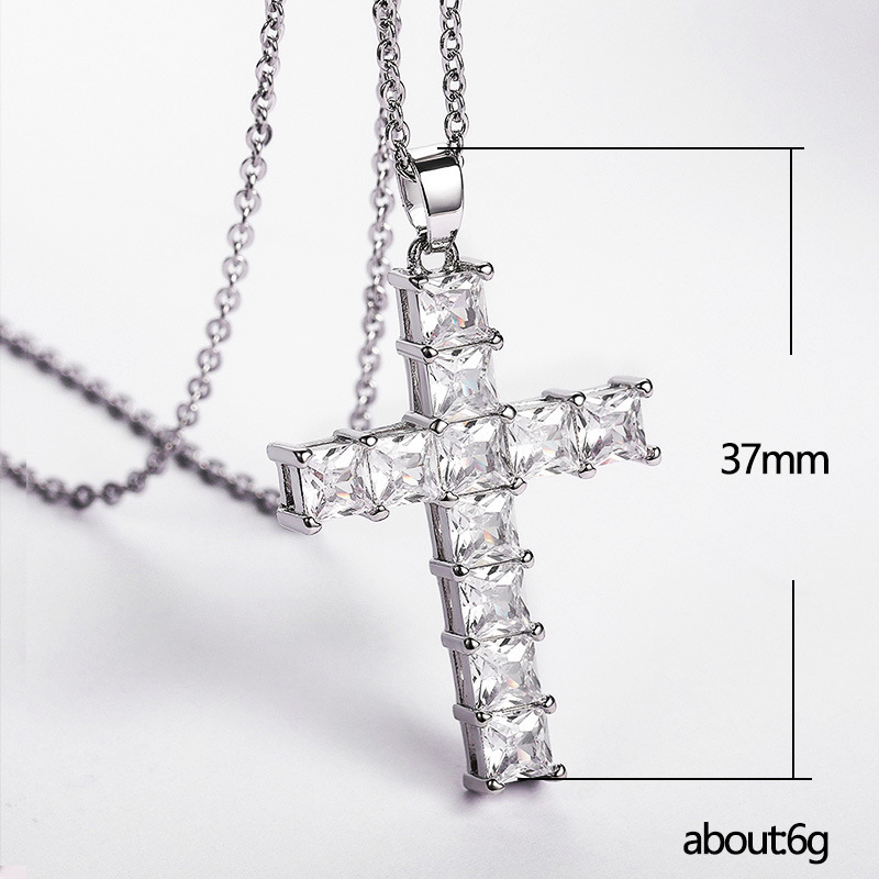 Cubic Zircon Christian Jesus Cross Necklace for Women Men Designer Jewelry Love Heart Infinity Cross Diamond Necklaces for Woman Man Believe CZ Crysta
