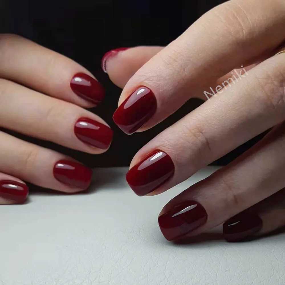 24 pieces of short square fake nails manually pressed with glue on the fake nails reusable glue full cover tip manipulation tool W240905