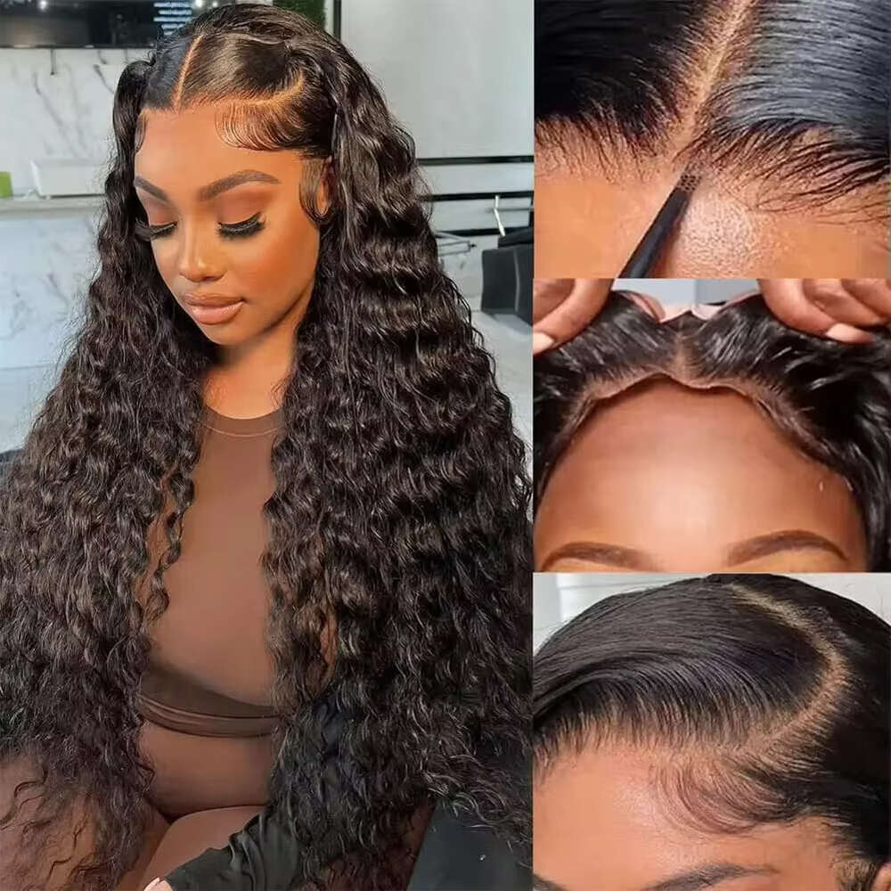 250 Density Brazilian Loose Deep Wave 5X5 Glueless Closure Ready To Wear Human Hair Wig Preplucked Curly Pre Cut HD Lace Wigs