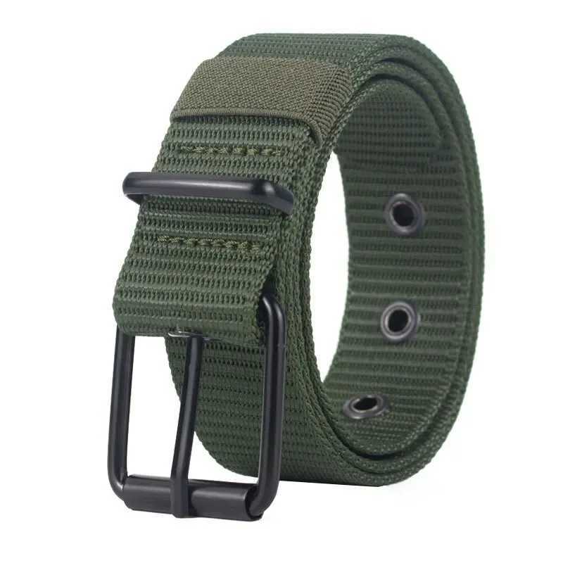 Perforated canvas strap mens needle buckle strap Korean version student universal denim strap military training expansion W240905