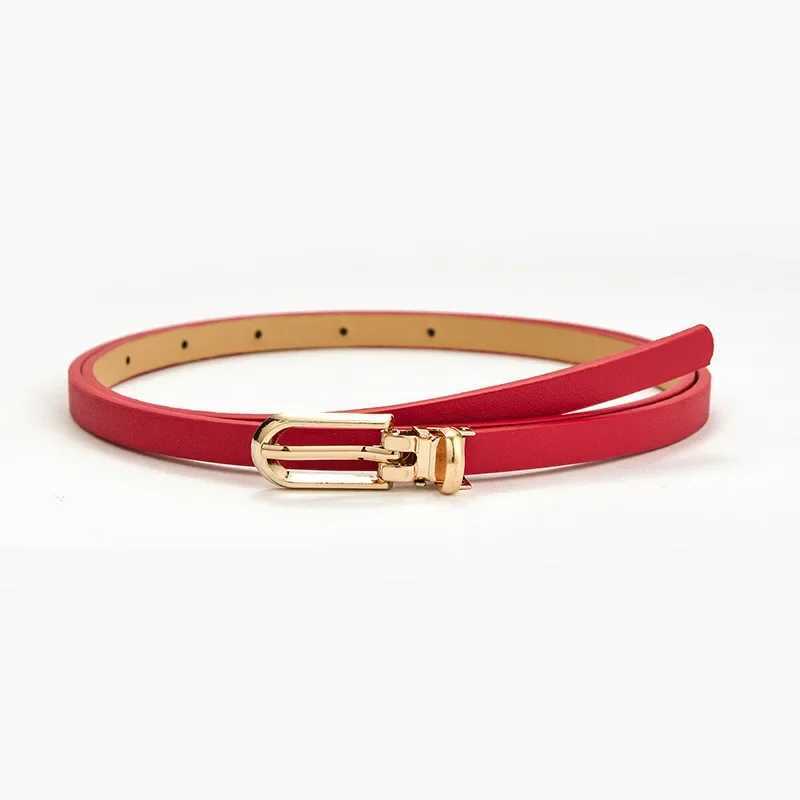 Fashion PU leather womens thin strip monochrome solid color Versatile pin buckle thin strip dress decoration womens design strap W240905