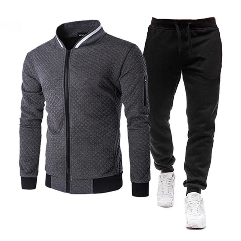 Mens Casual Mens 2-piece Spring/Summer JacketPants Fashion Sports Set Mens Street Style Hip Hop 240905