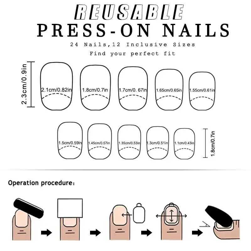 24 pieces/set of bows pressed on nails short square fake nails white French pointed fake nails with pink bow charm female nail stick W240905