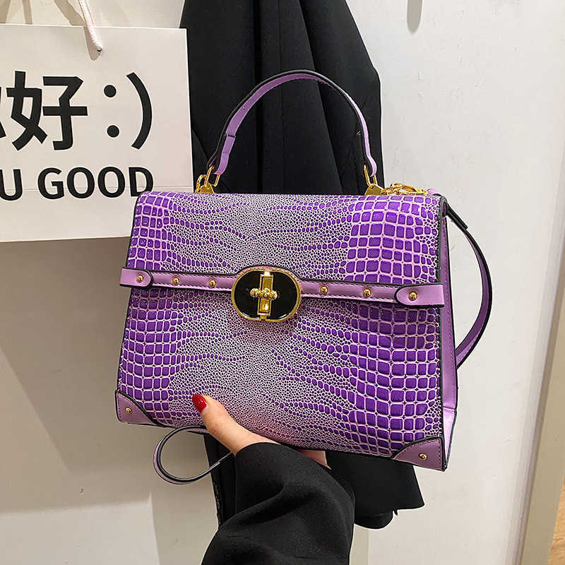 Crocodile Pattern Handbag Women's Bag Trendy Shoulder Bag Large Capacity Crossbody Bag Women's Bag 240915