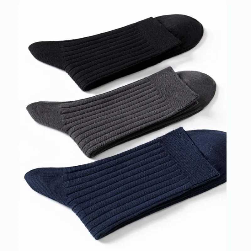 5 pairs/set of mens cotton long socks high-quality thick warm socks suitable for autumn winter mens hot weather W240905