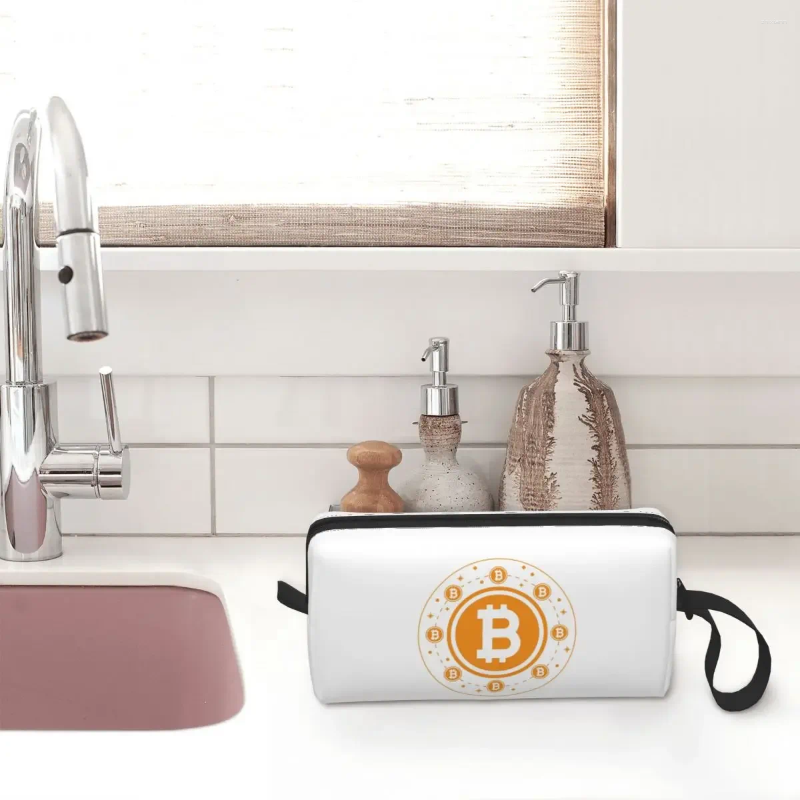 Cosmetic Bags Crypto Magic Travel Bag Cryptocurrency Blockchain Btc Makeup Toiletry Organizer Ladies Storage Dopp Kit fashionable item zhanyishengli
