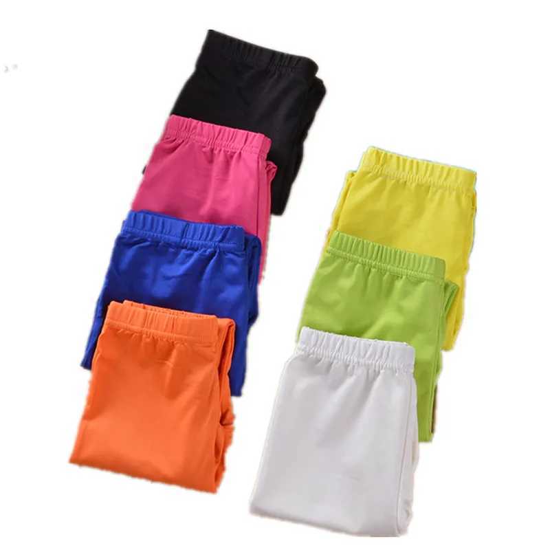 Kids Solid Color Pants For Girls Stretch Skinny Leggings Spring Summer Soft Slim Trousers Children Pant Girl and Boys Y240906