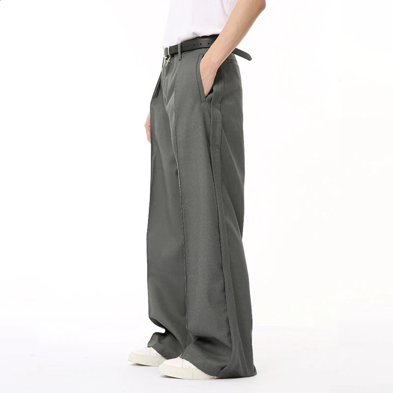 IEFB mens suit pants high three fold wide leg straight fall casual wear summer Chic 9C6683 240905