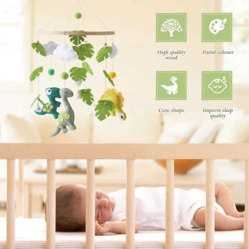 Baby rattlesnake hanging toy 0-12 months old music newborn cute dinosaur animal crib Bell mobile baby rattlesnake carousel W240815