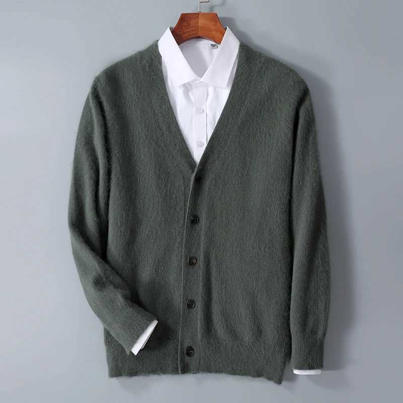 Mens V Neck Solid Button Casual Full China Cashmere Cardigan Mans DBR102 Panic Buying Knitted Sweater Man Y240906