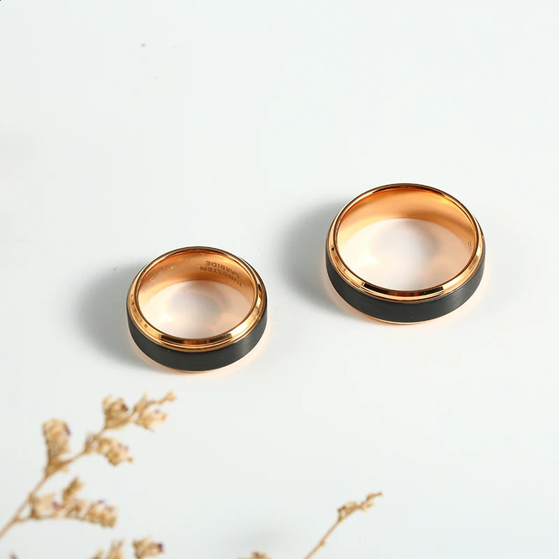 Classic Wedding Bands For Women Men Couples Tungsten Carbide Rose Gold For Engagement Ring anillo tungsteno pareja boda 4/6/8mm 240905