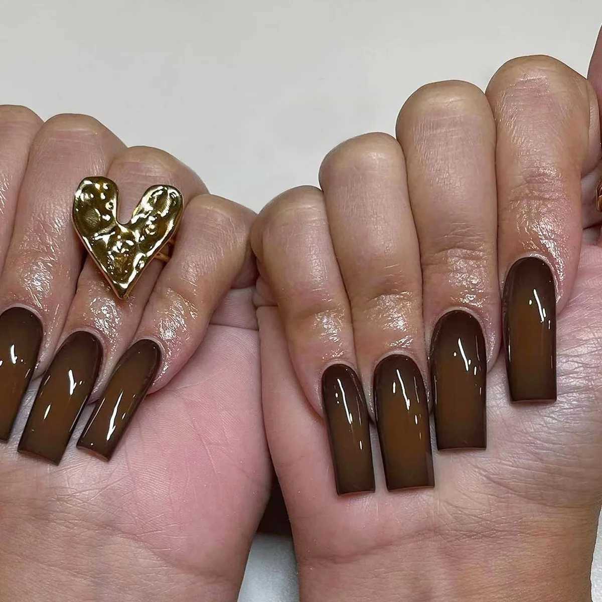24 pieces of fully covered fake nails with glue rectangular coffin fake nails French detachable ballet troupe love patterns nail design press W240905