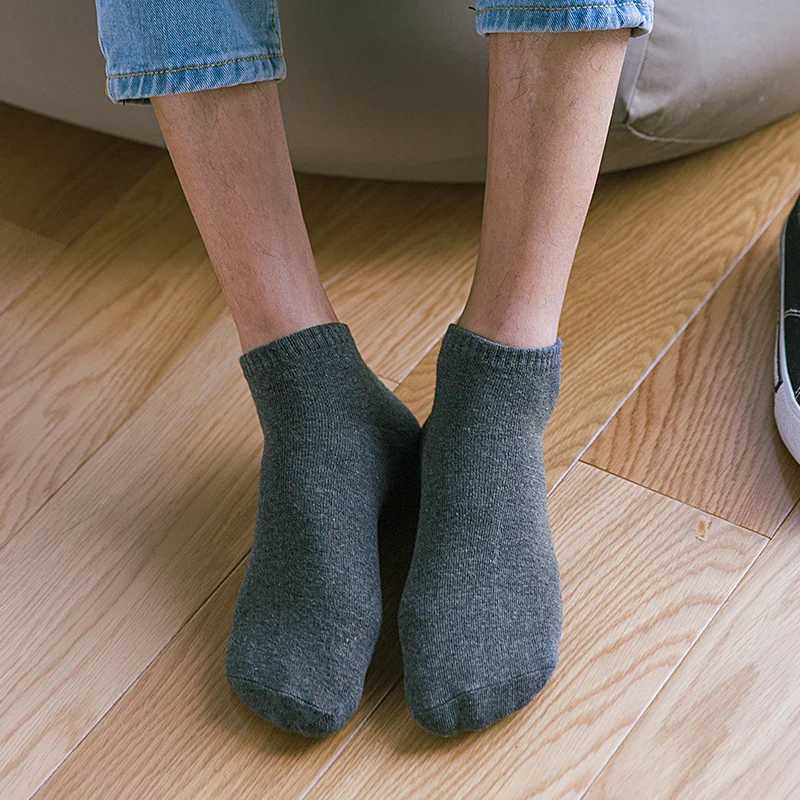 5 pairs/batch mens cotton large size 39-48 high-quality casual breathable boat socks short mens socks business mens summer socks W240905