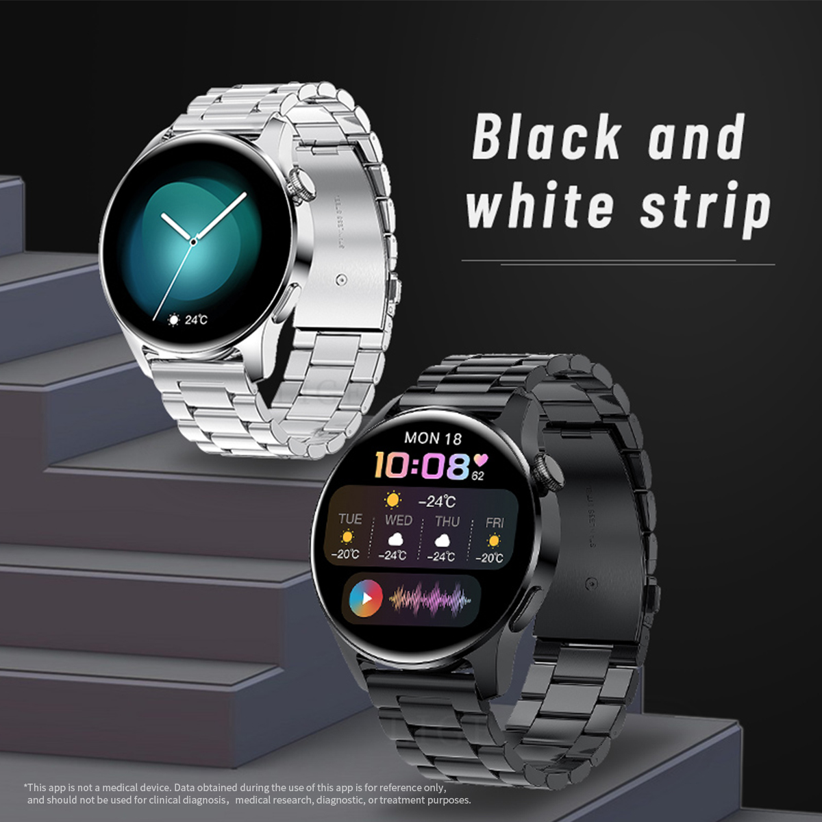 LIGE's new smart watch with precision steel strip, multifunctional waterproof sports chronograph, Bluetooth call remote control camera watch