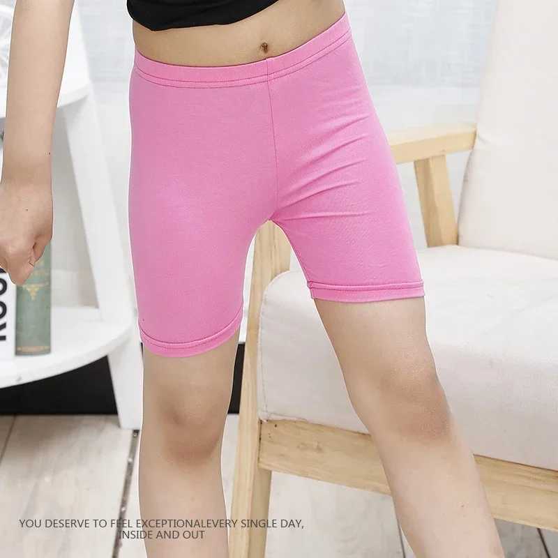 Summer Girls Safety Shorts Underpants Kids Leggings Cotton Solid Underwear Girls Beach Shorts Suitable For Children Ages 2-13 Y240906