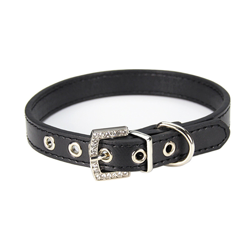 halloween Pet collar Black border steam eye decoration lead dog with diamond buckle head leather dog neck collar collar