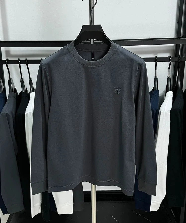 Autumn Men Long sleeve T-shirt Exquisite Letter Embroid O Neck Hoodies Korean style Youth Fashion Men Wear 240830