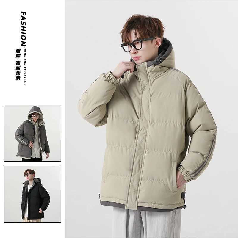 2024 Winter Mens Jacket New Fashion Loose and Versatile Thick Warm Bread Clothing Mountaineering Camping Hoodie Coat M-5XL M240906