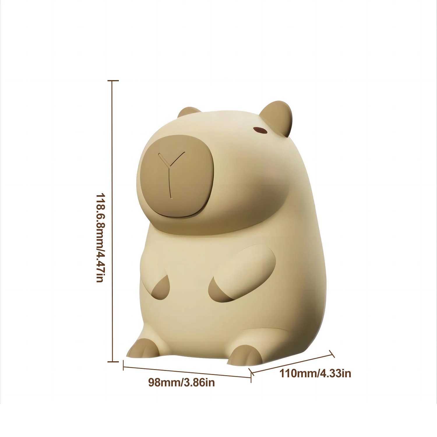 Cute silicone LED Capybara night light animal light touch sensor night light childrens bedroom decoration birthday gift W240816