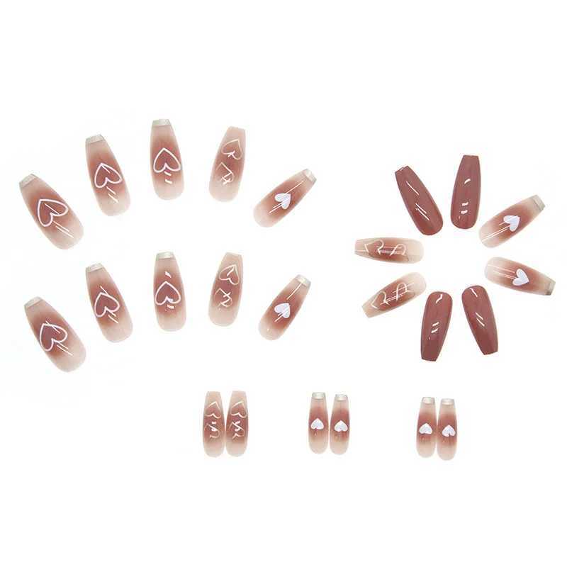 Mix 2 sets of reusable nail sticks for fake nails complete set of fake nail tips with jelly stickers and makeup accessories W240905